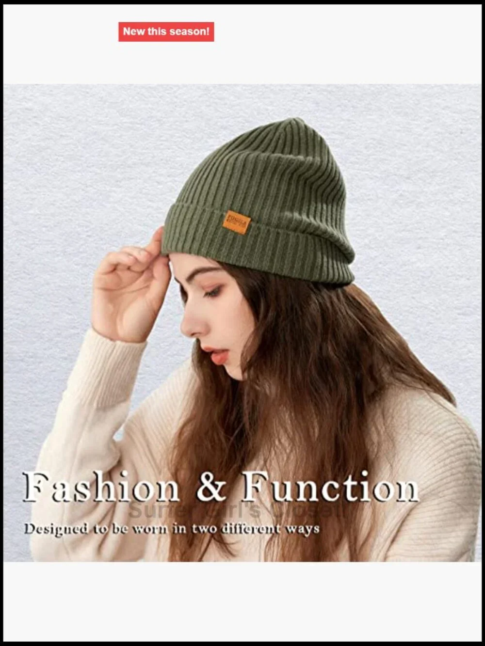 100% Merino Wool Cuff Beanie Hat Unisex Winter Stretchy Knitted Cap